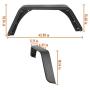Hooke Road Wrangler TJ 4.3'' Wide Rear Steel Fender Flares Tubular Flat Wheel Cover Guards Compatible with Jeep Wrangler TJ 1997 1998 1999 2000 2001 2002 2003 2004 2005 2006 (2 PCS Rear)