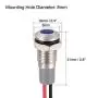 uxcell Signal Indicator Light AC/DC 12V-24V 8mm Blue LED Metal Shell 5pcs uxcell Signal Indicator Light AC/DC 12V-24V 8mm Blue LED Metal Shell 5pcs