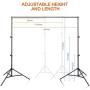 Yesker Photo Video Studio 10ft Adjustable Backdrop Stand, Background Support System Kit with Carry Bag for Photography Studio Parties Wedding