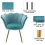 Chairus Living Room Chair, Mid Century Modern Retro Leisure Velvet Accent Chair with Golden Metal Legs, Vanity Chair for Bedroom Dresser, Upholstered Guest Chair(Light Green)