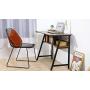 WOHOMO Computer Desk with Shelf, Modern Industrial Writing Desk with Bookshelf for Home Office, Sturdy Metal Frame, Easy Assembly, Rustic Walnut