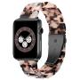 Caunedy Compatible with Apple Watch Bands 38mm/40mm for Women/Man, Light and Waterproof Fashion Replacement Resin Band with Stainless Steel Buckle for iWatch Series 6/5/4/3/2/1/SE (Black Grey, 38/40mm)