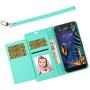 swp for LG Harmony 4 Case, LG Harmony 4 Wallet Case w/Wristlet Magnetic Metal Snap, Folio Flip Leather Cover w/Kickstand [6 Credit Card Slots], Protective Case w/Stylus Pen for K41 (Mint)