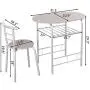 Giantex 3 Piece Dining Set Compact 2 Chairs and Table Set with Metal Frame and Shelf Storage Bistro Pub Breakfast Space Saving for Apartment and Kitchen (Silver & Natural) Giantex 3 Piece Dining Set Compact 2 Chairs and Table Set with Metal Frame and Shelf Storage Bistro Pub Breakfast Space Saving for Apartment and Kitchen (Silver & Natural)