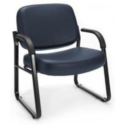 OFM Core Collection Big and Tall Guest and Reception Chair with Arms, Anti-Microbial/Anti-Bacterial Vinyl, in Navy