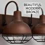 Kira Home Liberty 24'' 3-Light Modern Industrial Farmhouse Vanity/Bathroom Light, Brushed Bronze Finish