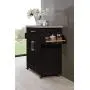 Hodedah Kitchen Island with Spice Rack, Towel Rack & Drawer, Chocolate with Grey Top Hodedah Kitchen Island with Spice Rack, Towel Rack & Drawer, Chocolate with Grey Top
