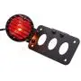 TUINCYN Red Motorcycle Tail Light with Black Heavy Duty Motorcycle 12V Brake Stop Running Light Indicators Blinkers Lights with License Plate Holder 1-Pack