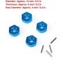 Hubs Nut, 5MM Aluminum Alloy Wheel Hex Mount Hubs Nut RC Car Wheel Hex Mount Hubs with Pins Fit for WLtoys 1/14 144001(Blue1266B)