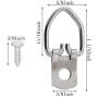 D Ring Picture Hangers Single Hole with Screws/Heavy Duty Metal D-shape Photo Frame Back Hooks for Picture Hanging (100 PCS)