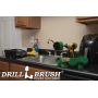 Cleaning Supplies - Kitchen Accessories - The Ultimate Kitchen Drill Brush Attachment Kit - Crock Pot - Cast Iron Skillet - Countertops - Cooktop - Oven - Sink - Backsplash - Trash Can - Flooring