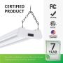 Sunco Lighting 4 Pack LED Utility Shop Light, 4 FT, Linkable Integrated Fixture, 40W=260W, 5000K Daylight, 4500 LM, Clear Lens, Surface/Suspension Mount, Pull Chain, Garage - ETL, Energy Star