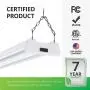 Sunco Lighting 4 Pack LED Utility Shop Light, 4 FT, Linkable Integrated Fixture, 40W=260W, 5000K Daylight, 4500 LM, Clear Lens, Surface/Suspension Mount, Pull Chain, Garage - ETL, Energy Star Sunco Lighting 4 Pack LED Utility Shop Light, 4 FT, Linkable Integrated Fixture, 40W=260W, 5000K Daylight, 4500 LM, Clear Lens, Surface/Suspension Mount, Pull Chain, Garage - ETL, Energy Star