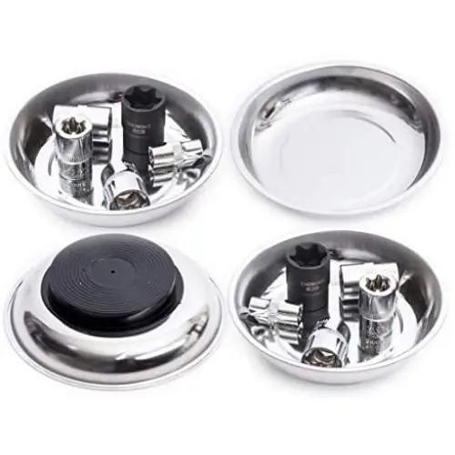 ehomeA2Z Magnetic Trays 4'' Inch (4 Pack) Bowl Ideal At Garage, Home, Construction For Wrenches, Bolts, Nuts, Small Parts (4''Inch Magnetic Trays Set of 4) ehomeA2Z Magnetic Trays 4'' Inch (4 Pack) Bowl Ideal At Garage, Home, Construction For Wrenches, Bolts, Nuts, Small Parts (4''Inch Magnetic Trays Set of 4)