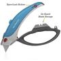 Box Cutter Utility Knife - Retractable - Multi-Position Blade, Locking - 5 Sharp Blades with Storage in Non-Slip Handle Ergonomic, Easy Comfort Grip Design Great for Weak Hands!