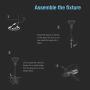 GOODSMANN Low Voltage Path Lights Landscape Lighting 1 Watt LED 60 Lumens Flood Lights with Metal Stake for Garden Yard Patio Area Outdoor Lighting (6 Pack) 9920-2104-06