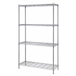 Quantum Storage 4-Shelf Adjustable Wire Shelving Unit, 300 lb. Load Capacity per Shelf, 72 H x 48 W x 24 D, Chrome Finish