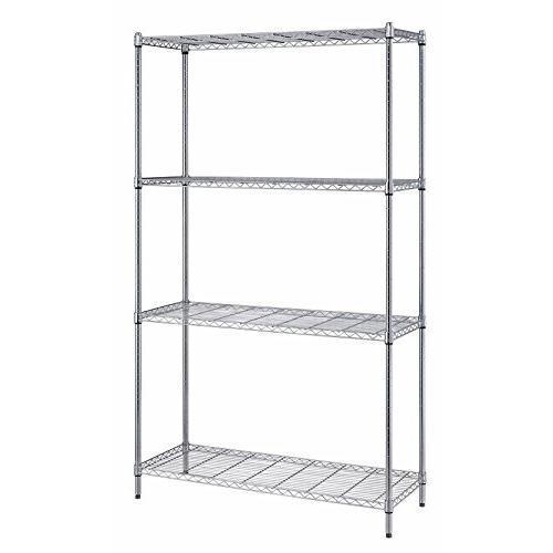 Quantum Storage 4-Shelf Adjustable Wire Shelving Unit, 300 lb. Load Capacity per Shelf, 72 H x 48 W x 18 D, Chrome Finish