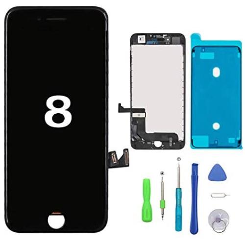 Screen Replacement for iPhone 8 Black Touch Screen LCD Digitizer Replacement Frame Display Assembly Set with Repair Tool Kit(iPhone 8, Black)