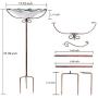 VCUTEKA Outdoor Bird Bath Glass Birdbath Garden Bird Feeder with Metal Stake (Green)
