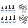 340PCS RC Screws Kit Repair Tool M3 Flat Head/Round Head &M3 M4 Flat Washers for 1:10 HSP Redcat Traxxas Tamiya SCX10 HPI RC Car Parts