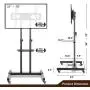 TAVR Mobile TV Stand Rolling TV Cart Floor Stand with Mount on Lockable Wheels Height Adjustable shelf for 32-70 inch Flat Screen or Curved TVs Monitors Display Trolley Stand Loading 110lbs TAVR Mobile TV Stand Rolling TV Cart Floor Stand with Mount on Lockable Wheels Height Adjustable shelf for 32-70 inch Flat Screen or Curved TVs Monitors Display Trolley Stand Loading 110lbs