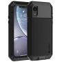Lanhiem iPhone XR Case, Heavy Duty Shockproof [Tough Armour] Metal Case with Built-in Screen Protector, 360 Full Body Protective Cover for iPhone XR (6.1'' 2018), Dust Proof Design -Black