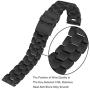 FERNBE Mirror Surface Stainless Steel Watch Band 18mm 20mm 22mm 24mm Strap Metal Replacement Bracelet with Double-Button safety Clasp for Mens Womens Watch Black Silver (Black, 24mm)
