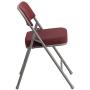 Flash Furniture HERCULES Series Premium Curved Triple Braced & Double Hinged Burgundy Fabric Metal Folding Chair