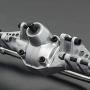 Baoer Metal Front Rear Axle Houseing Shell Modified Parts Bridge for 1/10 RC Crawler Car for Axial Capra 1.9 UTB Front axle + Rear axle Silver