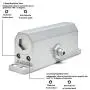 Door Closer FS-1306 Automatic Adjustable Closers Grade 3 Spring Hydraulic Auto Door-Closer with Easy Installation Life Size Fitting Template & Instructions Silver Aluminium