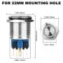 Linkstyle 4PCS 22mm 12V 24V ON OFF Latching Push Button Switch with Red Led Indicator Light SPST Self-locking Waterproof Switch for 22mm 7/8 Mounting Hole (Red) Linkstyle 4PCS 22mm 12V 24V ON OFF Latching Push Button Switch with Red Led Indicator Light SPST Self-locking Waterproof Switch for 22mm 7/8 Mounting Hole (Red)
