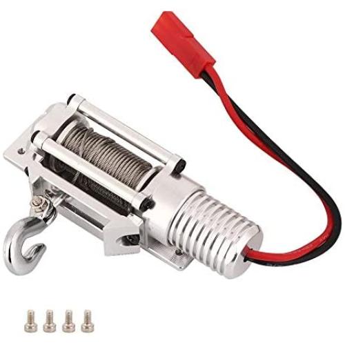 Vbest life RC Metal Winch,Full CNC Metal RC Winch Spare Upgrade Parts Accessories for 1/10 SCX10 Axial Crawler D90(Silver)