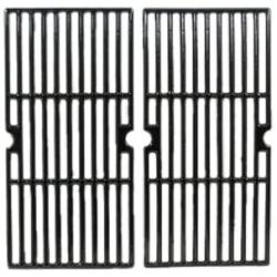 Music City Metals 65022 Gloss Cast Iron Cooking Grid Replacement for Gas Grill Model Charbroil 463250210, Set of 2