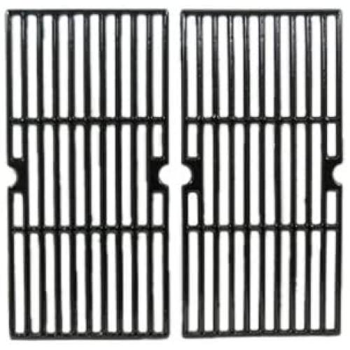 Music City Metals 65022 Gloss Cast Iron Cooking Grid Replacement for Gas Grill Model Charbroil 463250210, Set of 2