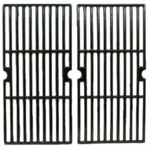 Music City Metals 65022 Gloss Cast Iron Cooking Grid Replacement for Gas Grill Model Charbroil 463250210, Set of 2