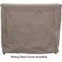 Kozyard Herbert 3 Person Outdoor Deluxe Patio Swing with Thick Comfortable Cushion, Waterproof Winter/Rain Cover (Beige)