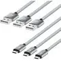 Rankie Micro USB Cable High Speed Data and Charging, Nylon Braided Charger Cord, 3-Pack, 3 Feet