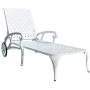 HOMEFUN Chaise Lounge Outdoor Chair, Aluminum Pool Side Sun Lounges with Wheels Adjustable Reclining, Patio Furniture, Pack of 1, White