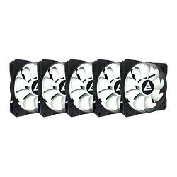 Apevia 512S-WB 120mm 4pin Molex & 3pin Motherboard Black/White Case Fan (5-pk)