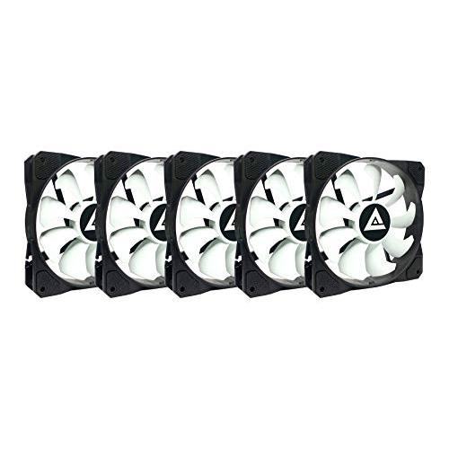 Apevia 512S-WB 120mm 4pin Molex & 3pin Motherboard Black/White Case Fan (5-pk)