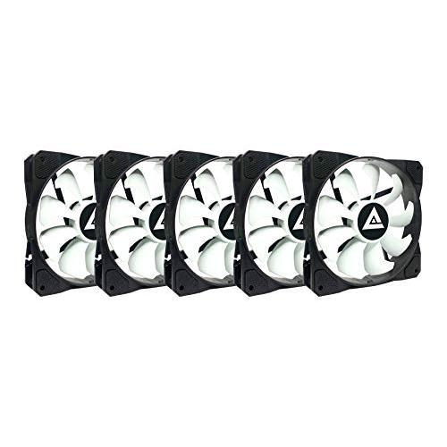 Apevia 512S-WB 120mm 4pin Molex & 3pin Motherboard Black/White Case Fan (5-pk)