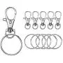 Swivel Clasps Lanyard Snap Hook with Key Rings,Metal Lanyard Hook Lobster Claw Clasp(110 Pieces)