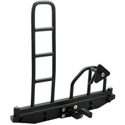 LAFEINA Metal Rear Bumper Bull Bar with Spare Tire Rack and Ladder for 1/10 RC Crawler Car D90