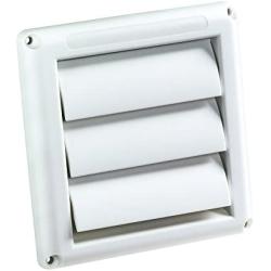 Deflecto Supurr-Vent Louvered Outdoor Dryer Vent Cover, White, 4'' Hood (HS4W/18)