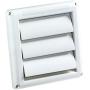 Deflecto Supurr-Vent Louvered Outdoor Dryer Vent Cover, White, 4'' Hood (HS4W/18)