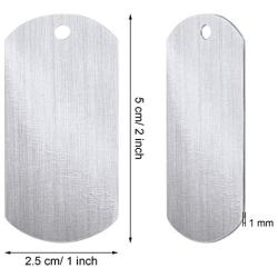 30 Pieces 2 x 1 Inch Stamping Blanks Aluminum Blank Dog Metal Tags Stamping Tag Pendants Shield Shape with Hole and 30 Pieces 11.8 Inch Nickel Plated Necklace Chain for DIY Craft Tags