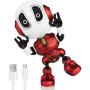 Betheaces Robots for Kids Rechargeable Talking Robot Interactive Toy Repeats Your Voice Travel Toys with Portable Metal Body and Flashing Lights Robot Gifts for Boys and Girls (Fire Red)