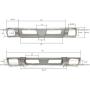 Bumper Metal White with Side Bumper Plastic End Black - Driver and Passenger Side (Fit: 2012-2019 Mitsubishi Fuso Canter FE85D FE140 FE145 FE160 FE180 FG4X4)