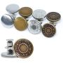 8 Pcs Button Pins for Jeans, 17mm No Sew Jean Button Replacement Fashion Adjustable Instant Pants Button Pins Metal Clips for Crafts DIY Extend or Reduce Any Pants Waist